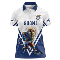 Custom Finland Ice Hockey Lion Mascot Women Polo Shirt Sporty Style Come on Leijonat