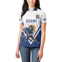 Custom Finland Ice Hockey Lion Mascot Women Polo Shirt Sporty Style Come on Leijonat