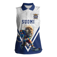 Custom Finland Ice Hockey Lion Mascot Women Sleeveless Polo Shirt Sporty Style Come on Leijonat