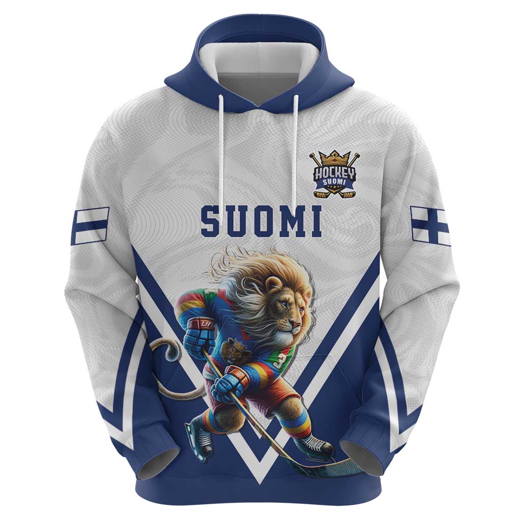 Custom Finland Ice Hockey Lion Mascot Zip Hoodie Sporty Style Come on Leijonat