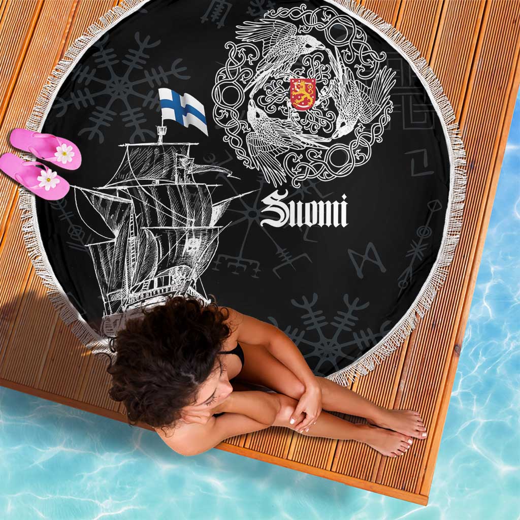Finland Vikings Culture Beach Blanket Suomi Viking Ships