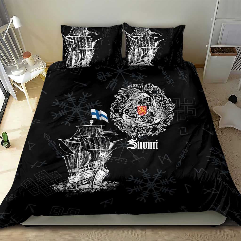 Finland Vikings Culture Bedding Set Suomi Viking Ships