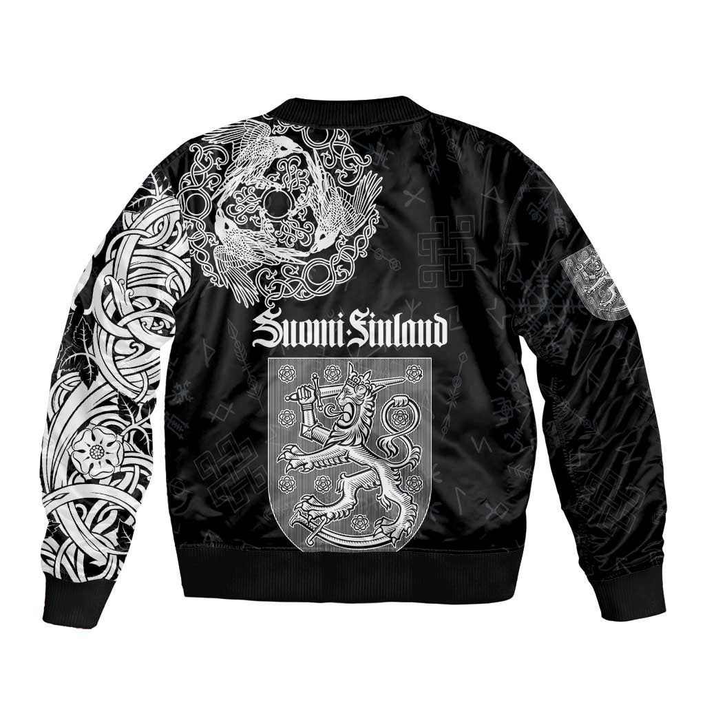 Finland Vikings Culture Bomber Jacket Suomi Viking Ships