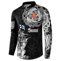 Finland Vikings Culture Button Sweatshirt Suomi Viking Ships