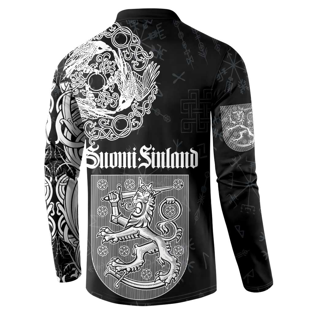 Finland Vikings Culture Button Sweatshirt Suomi Viking Ships