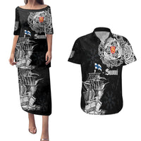 Finland Vikings Culture Couples Matching Puletasi and Hawaiian Shirt Suomi Viking Ships