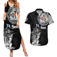 Finland Vikings Culture Couples Matching Summer Maxi Dress and Hawaiian Shirt Suomi Viking Ships
