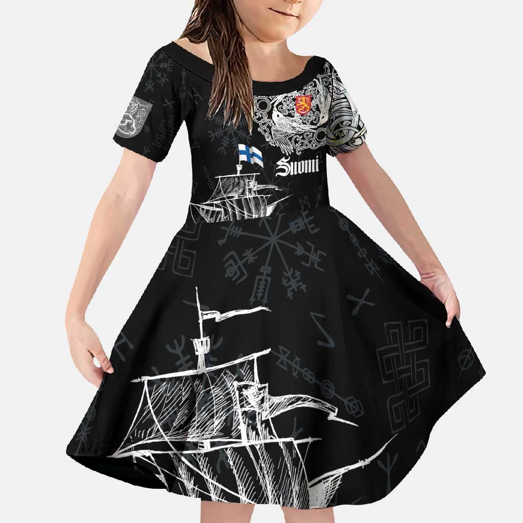Finland Vikings Culture Family Matching Mermaid Dress and Hawaiian Shirt Suomi Viking Ships
