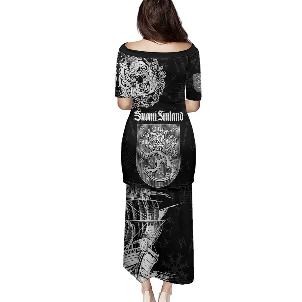 Finland Vikings Culture Family Matching Puletasi and Hawaiian Shirt Suomi Viking Ships