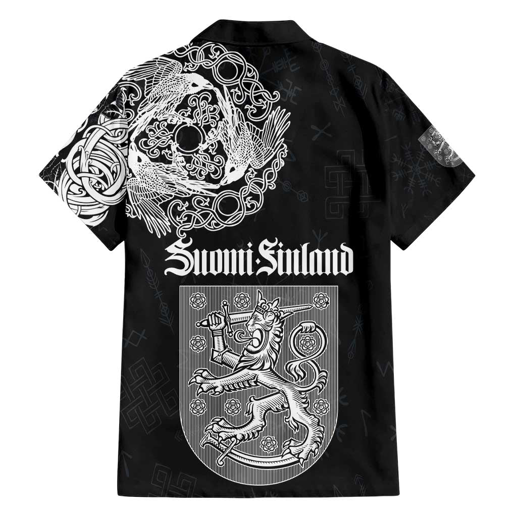 Finland Vikings Culture Family Matching Short Sleeve Bodycon Dress and Hawaiian Shirt Suomi Viking Ships