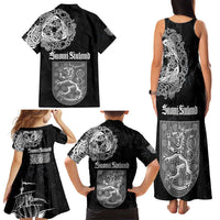 Finland Vikings Culture Family Matching Tank Maxi Dress and Hawaiian Shirt Suomi Viking Ships