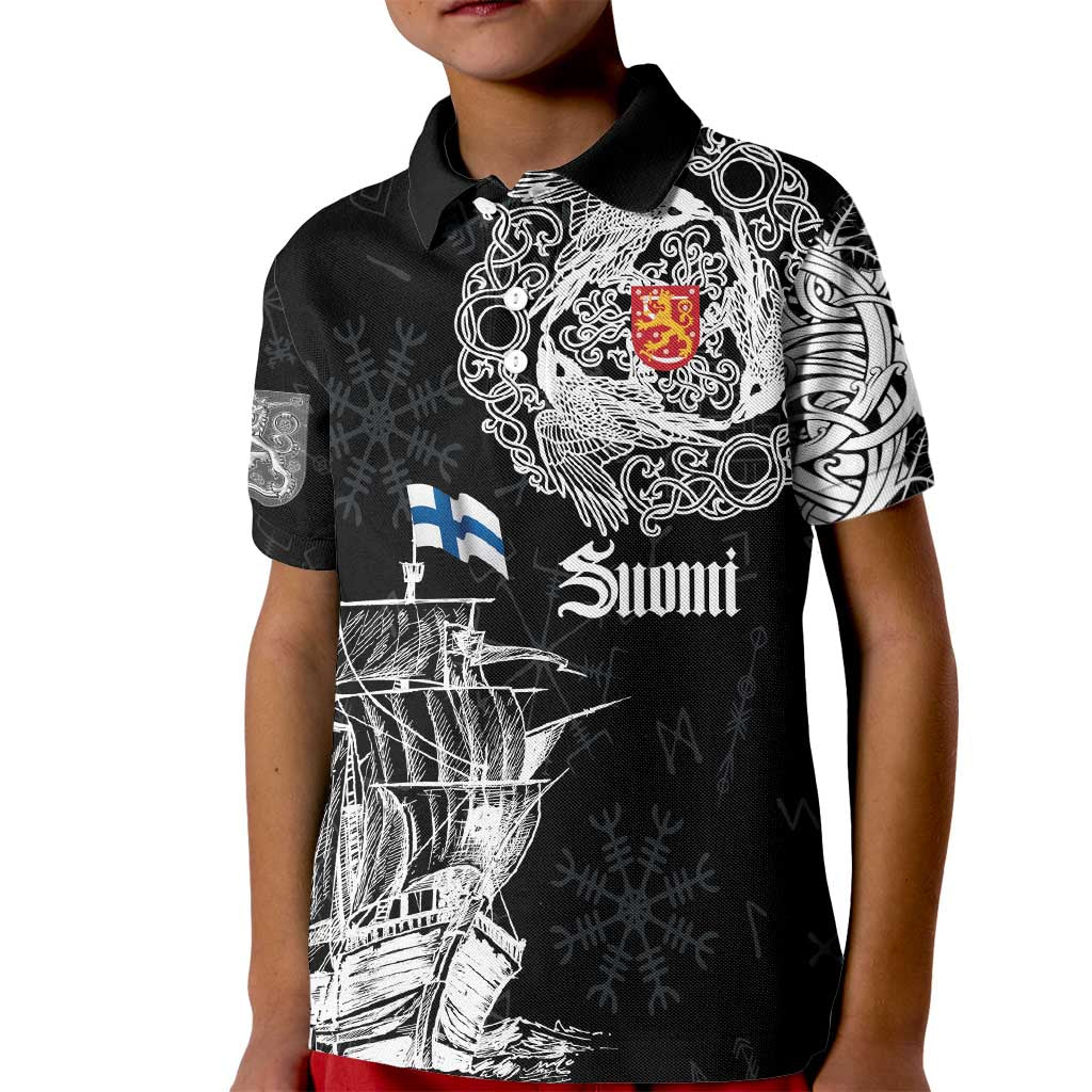 Finland Vikings Culture Kid Polo Shirt Suomi Viking Ships