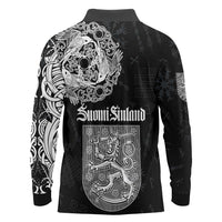 Finland Vikings Culture Long Sleeve Polo Shirt Suomi Viking Ships