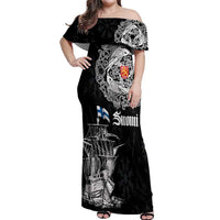 Finland Vikings Culture Off Shoulder Maxi Dress Suomi Viking Ships