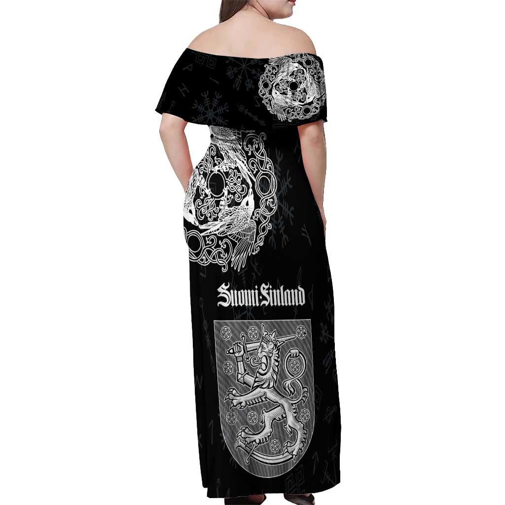 Finland Vikings Culture Off Shoulder Maxi Dress Suomi Viking Ships