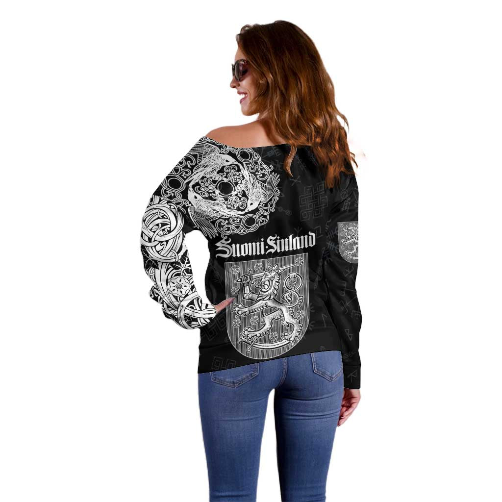 Finland Vikings Culture Off Shoulder Sweater Suomi Viking Ships