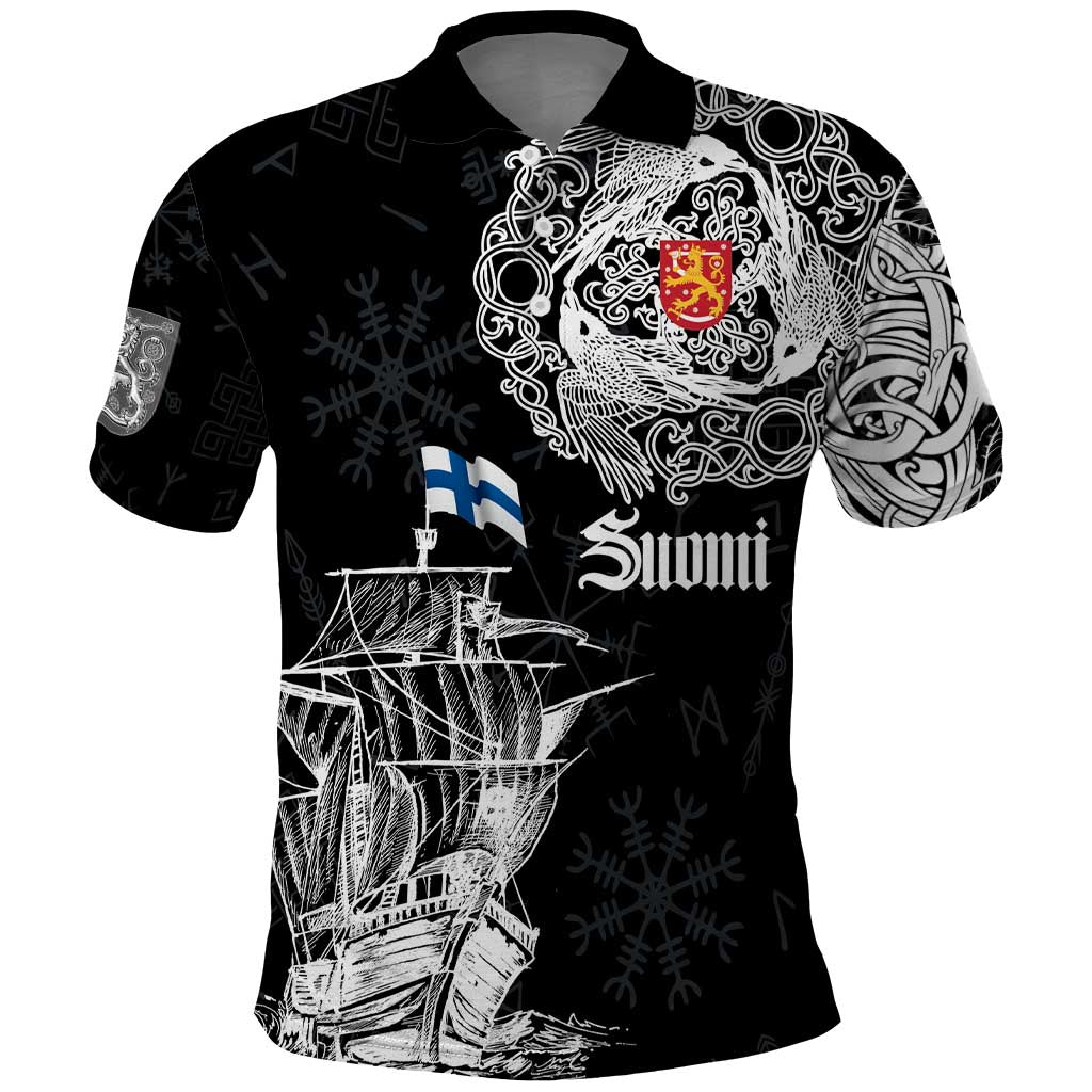 Finland Vikings Culture Polo Shirt Suomi Viking Ships