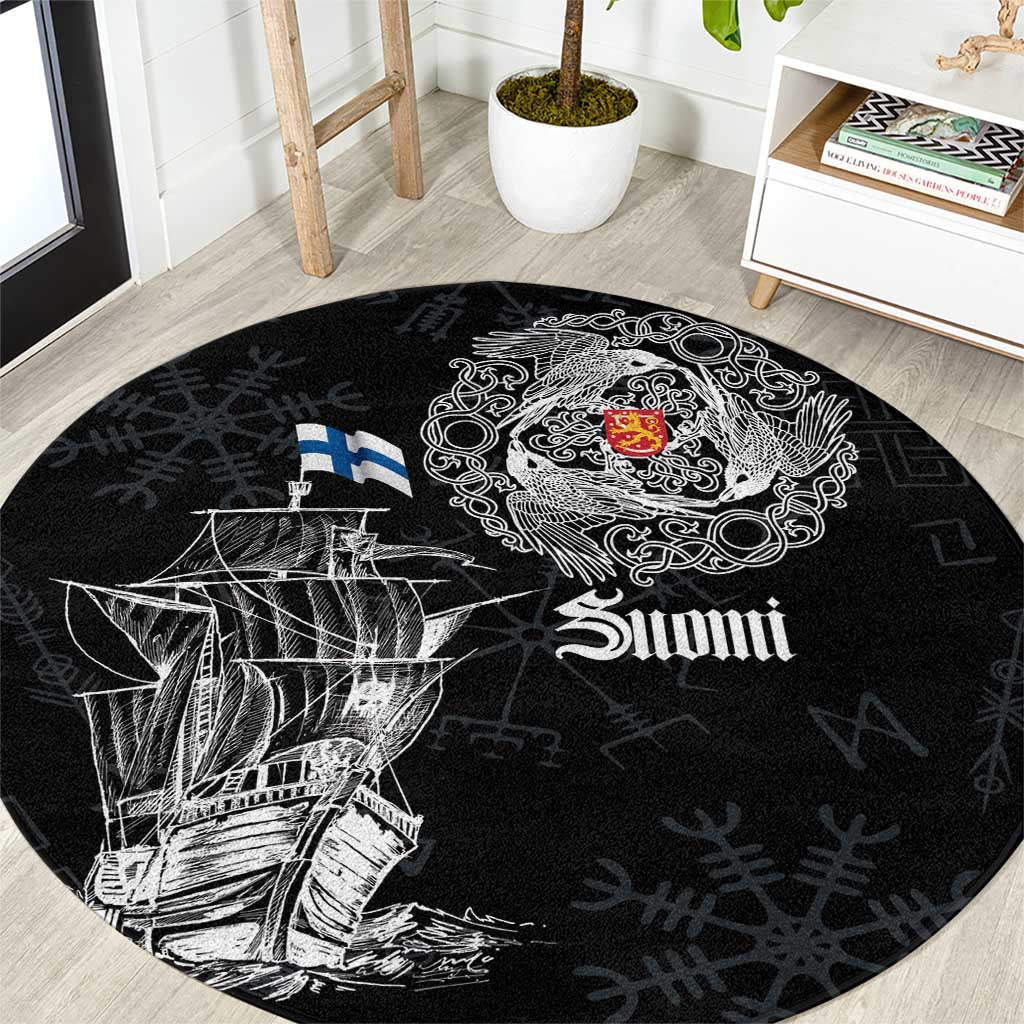 Finland Vikings Culture Round Carpet Suomi Viking Ships