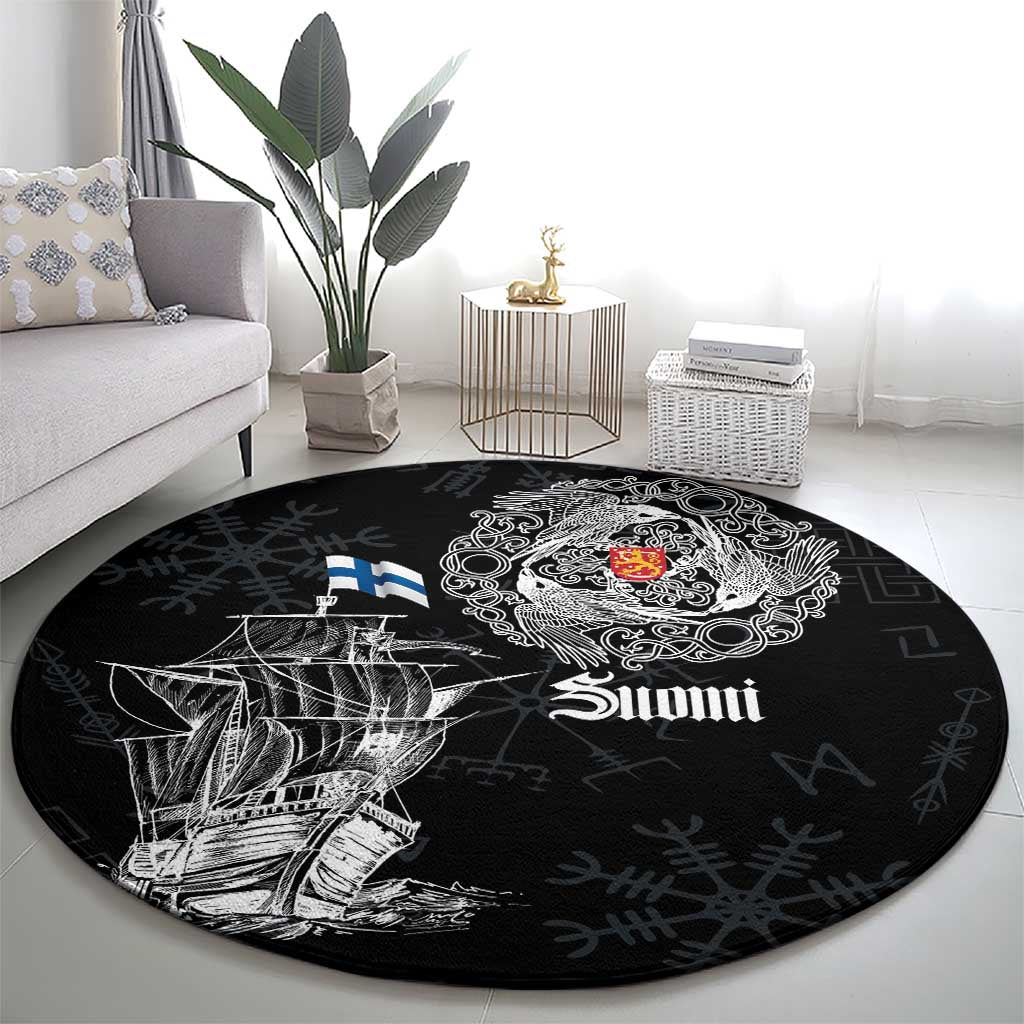 Finland Vikings Culture Round Carpet Suomi Viking Ships
