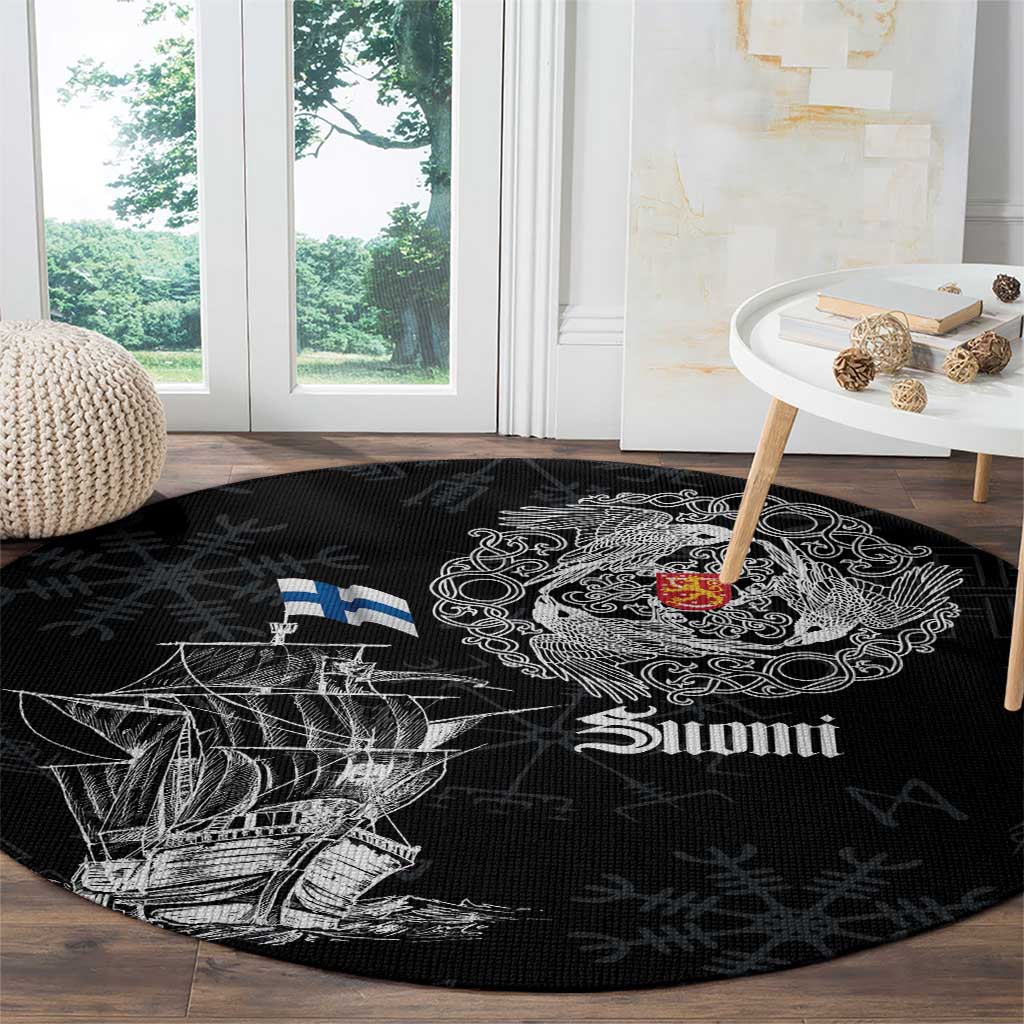 Finland Vikings Culture Round Carpet Suomi Viking Ships