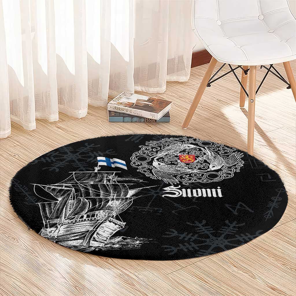 Finland Vikings Culture Round Carpet Suomi Viking Ships