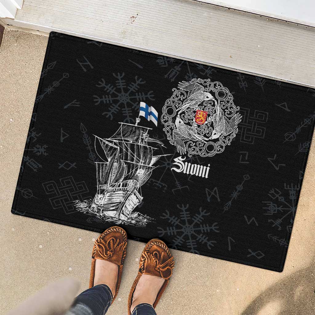 Finland Vikings Culture Rubber Doormat Suomi Viking Ships