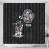 Finland Vikings Culture Shower Curtain Suomi Viking Ships