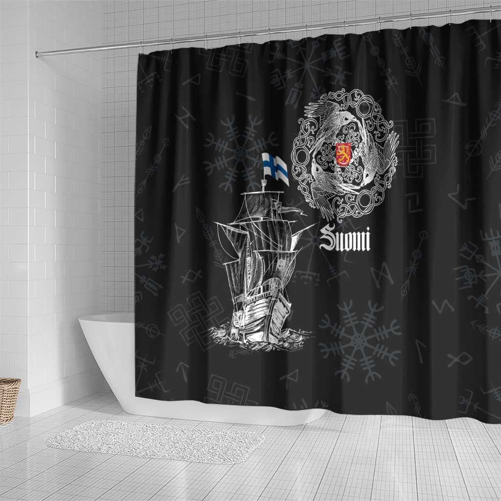 Finland Vikings Culture Shower Curtain Suomi Viking Ships