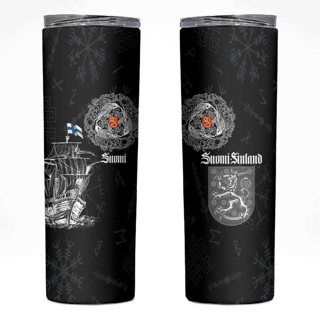 Finland Vikings Culture Skinny Tumbler Suomi Viking Ships