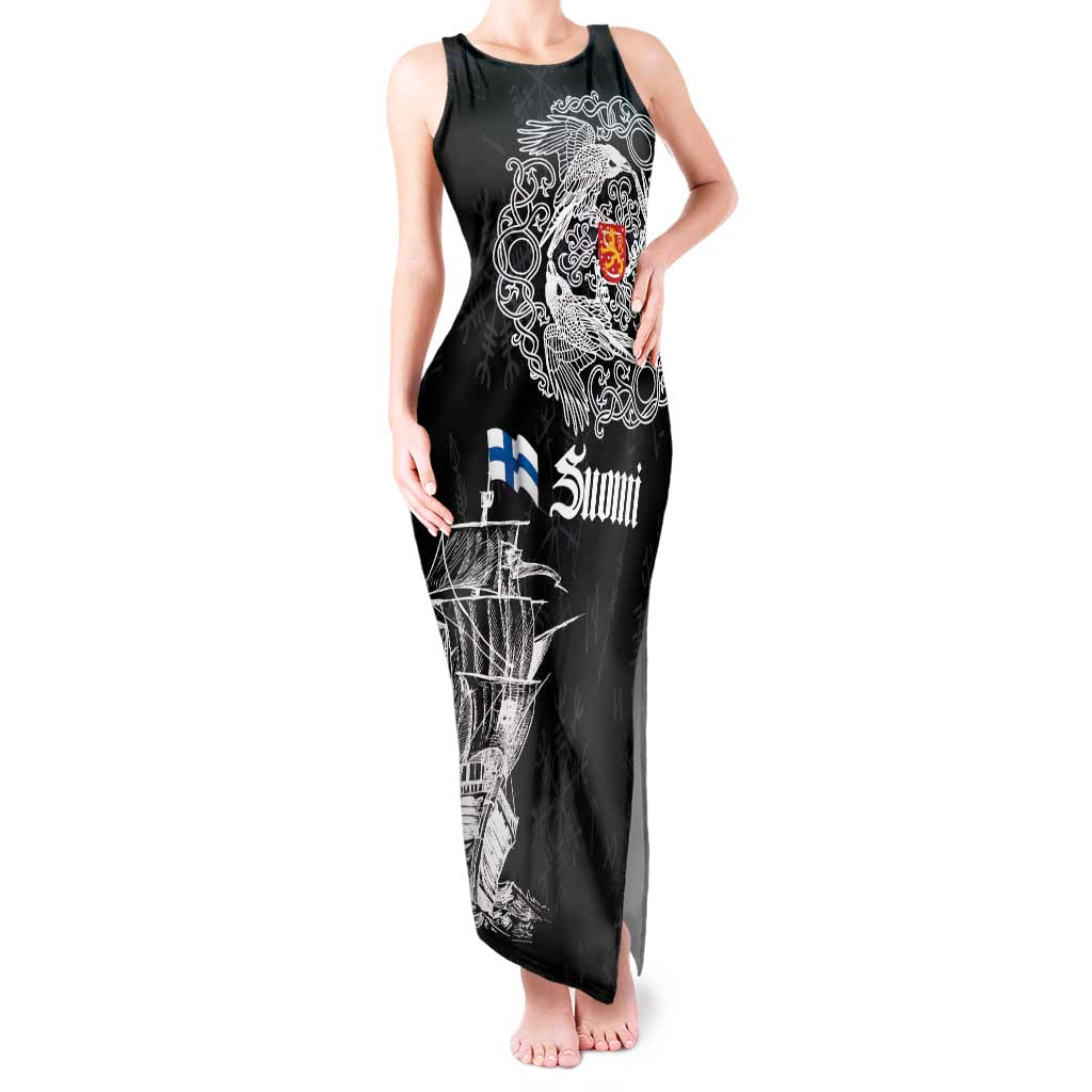 Finland Vikings Culture Tank Maxi Dress Suomi Viking Ships