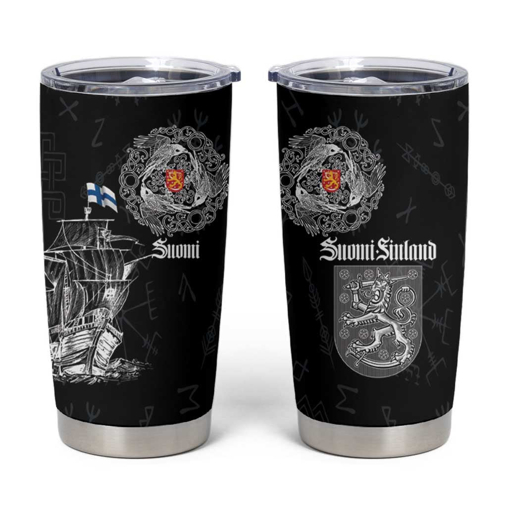 Finland Vikings Culture Tumbler Cup Suomi Viking Ships