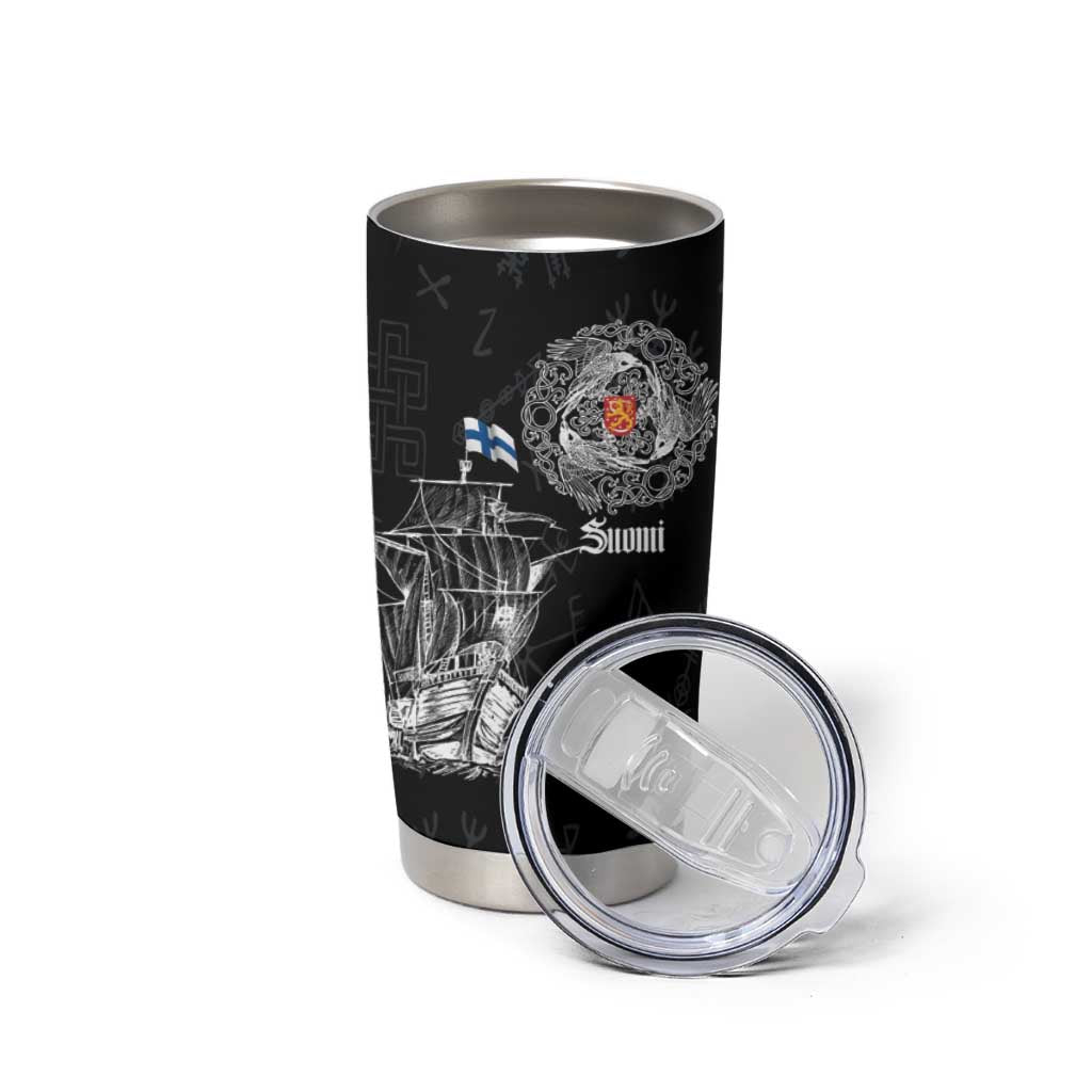 Finland Vikings Culture Tumbler Cup Suomi Viking Ships