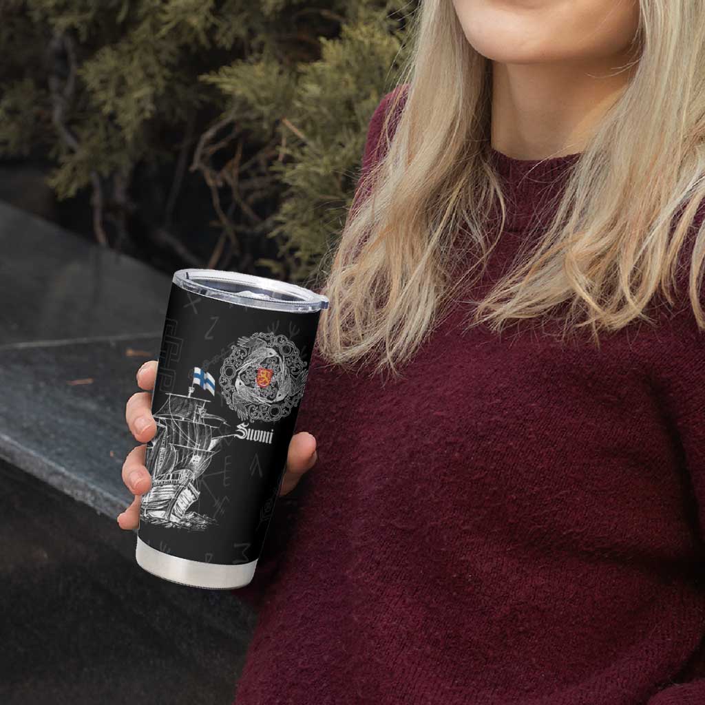 Finland Vikings Culture Tumbler Cup Suomi Viking Ships