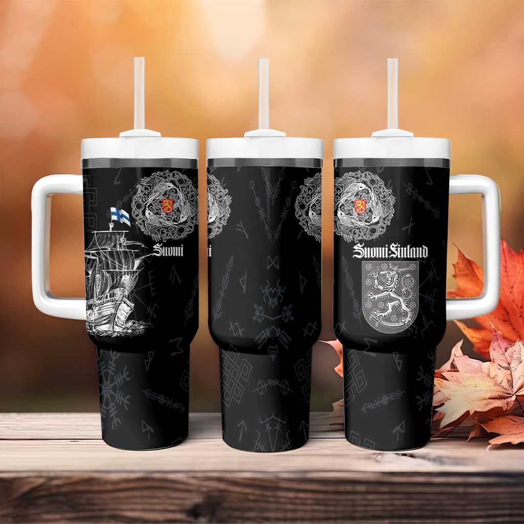 Finland Vikings Culture Tumbler With Handle Suomi Viking Ships