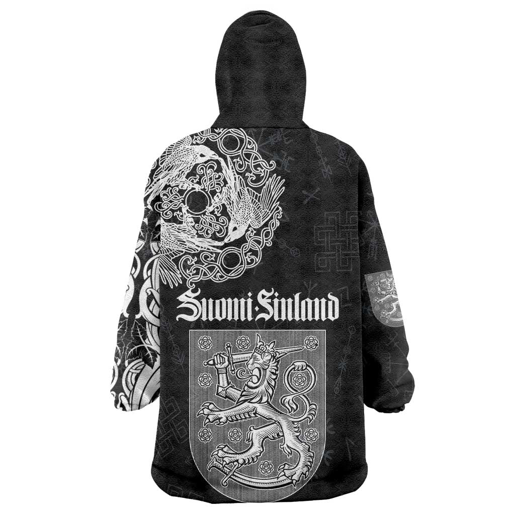 Finland Vikings Culture Wearable Blanket Hoodie Suomi Viking Ships