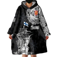 Finland Vikings Culture Wearable Blanket Hoodie Suomi Viking Ships