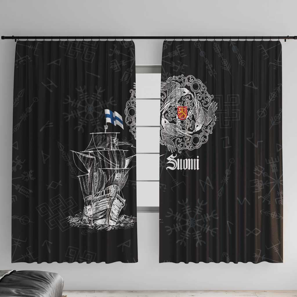 Finland Vikings Culture Window Curtain Suomi Viking Ships
