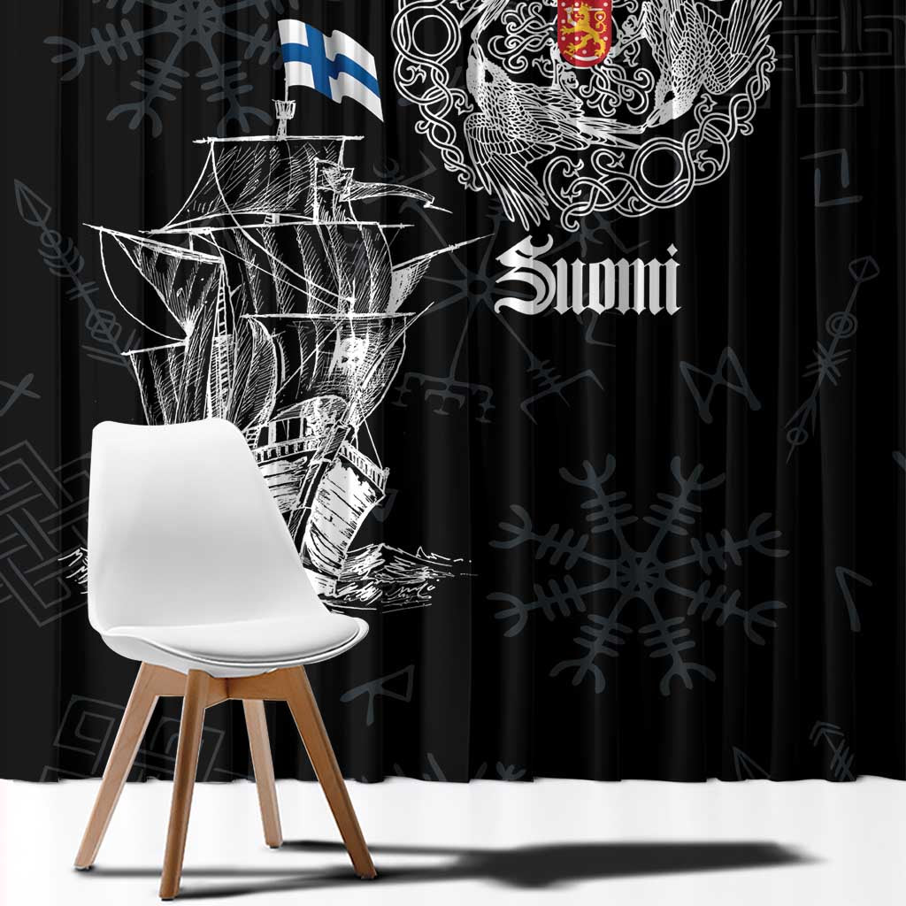 Finland Vikings Culture Window Curtain Suomi Viking Ships