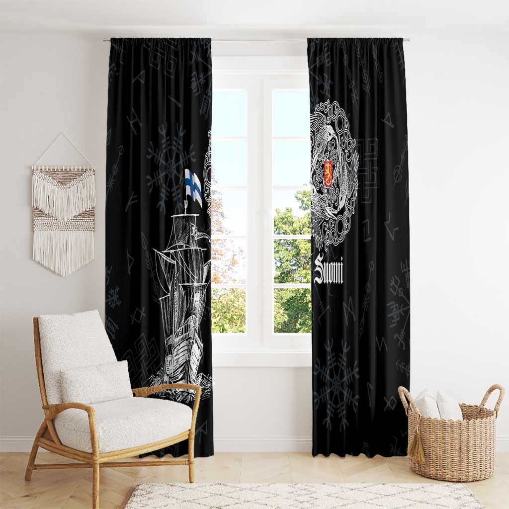 Finland Vikings Culture Window Curtain Suomi Viking Ships