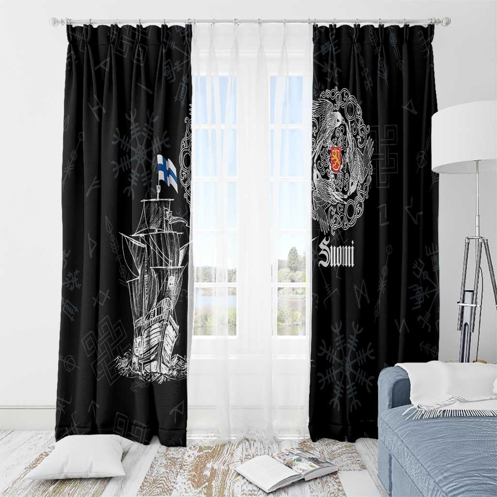 Finland Vikings Culture Window Curtain Suomi Viking Ships
