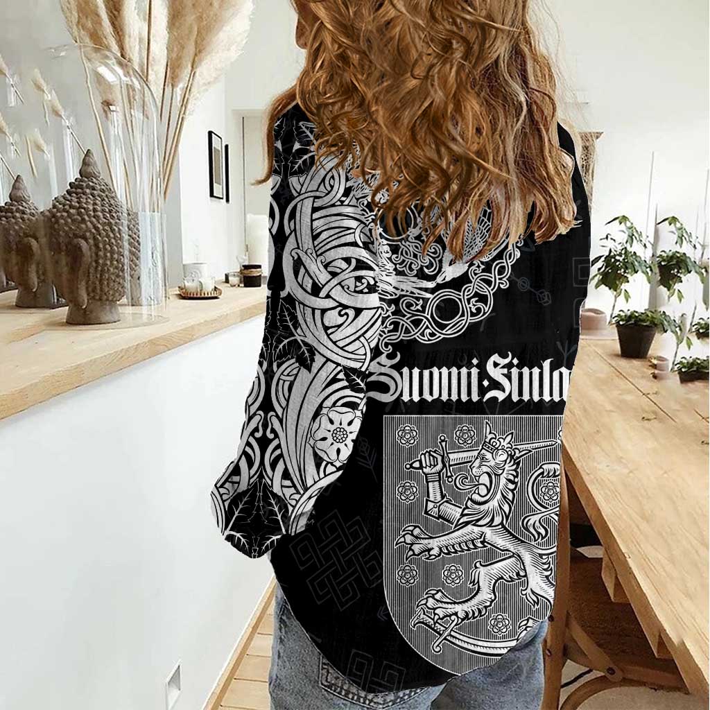 Finland Vikings Culture Women Casual Shirt Suomi Viking Ships