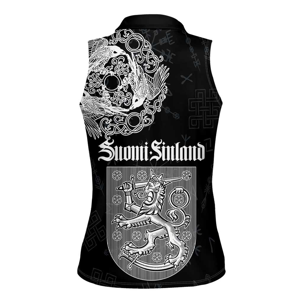 Finland Vikings Culture Women Sleeveless Polo Shirt Suomi Viking Ships