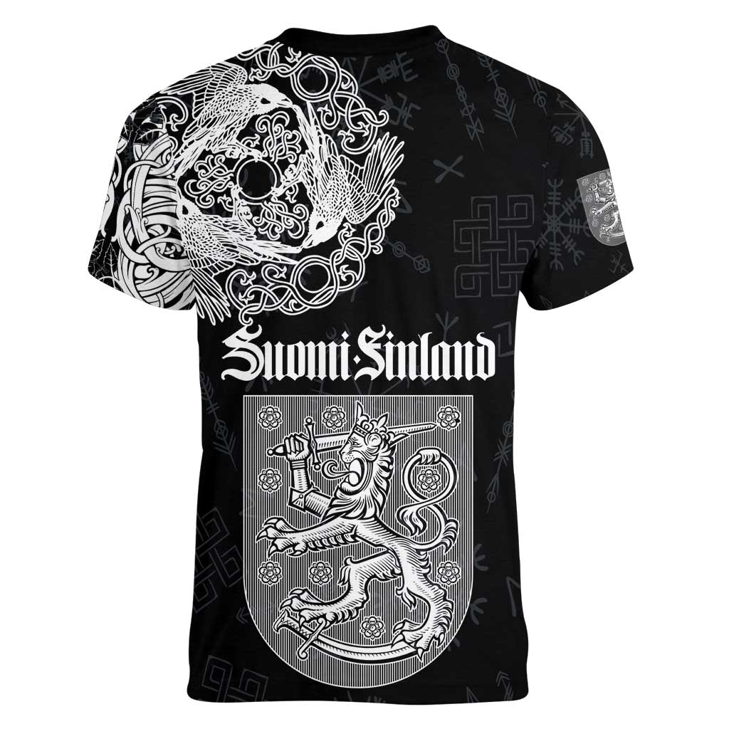 Finland Vikings Culture Women V-Neck T-Shirt Suomi Viking Ships