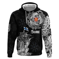 Finland Vikings Culture Zip Hoodie Suomi Viking Ships