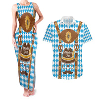 Germany Oktoberfest Couples Matching Tank Maxi Dress and Hawaiian Shirt Lederhosen Costume