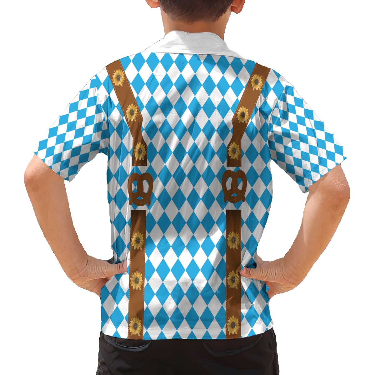 Germany Oktoberfest Family Matching Off The Shoulder Long Sleeve Dress and Hawaiian Shirt Lederhosen Costume