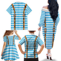 Germany Oktoberfest Family Matching Off The Shoulder Long Sleeve Dress and Hawaiian Shirt Lederhosen Costume