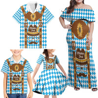 Germany Oktoberfest Family Matching Off Shoulder Maxi Dress and Hawaiian Shirt Lederhosen Costume