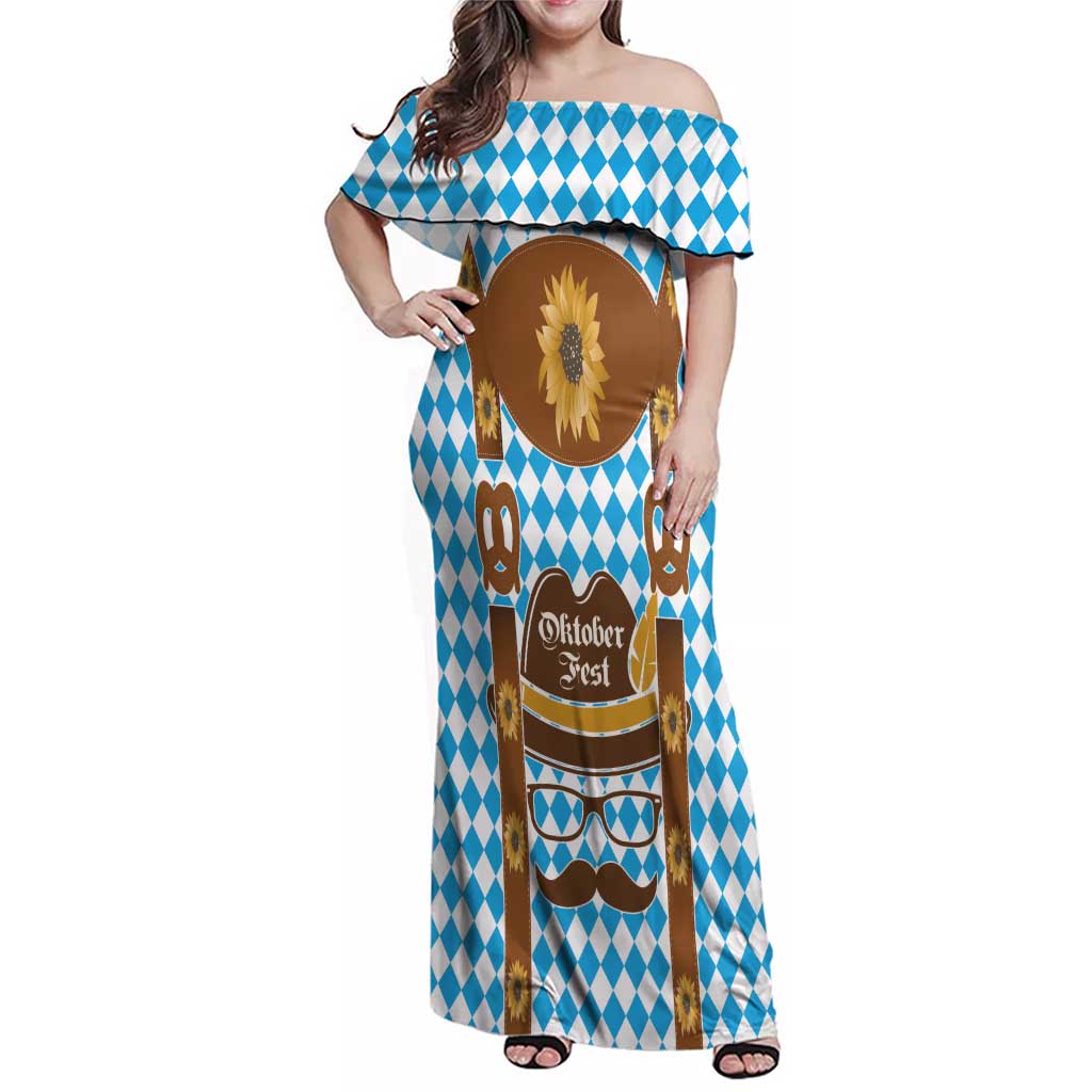 Germany Oktoberfest Family Matching Off Shoulder Maxi Dress and Hawaiian Shirt Lederhosen Costume