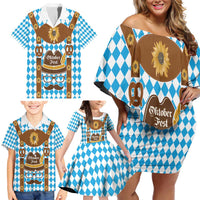 Germany Oktoberfest Family Matching Off Shoulder Short Dress and Hawaiian Shirt Lederhosen Costume